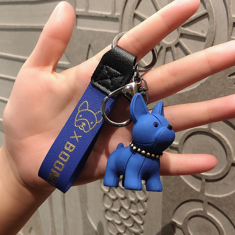 Wholesale French Doll Resin Leather Rope Keychain
